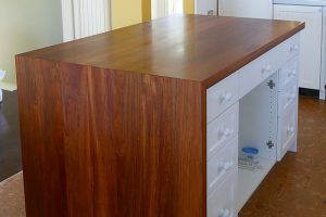 Kitchen island top with waterfall